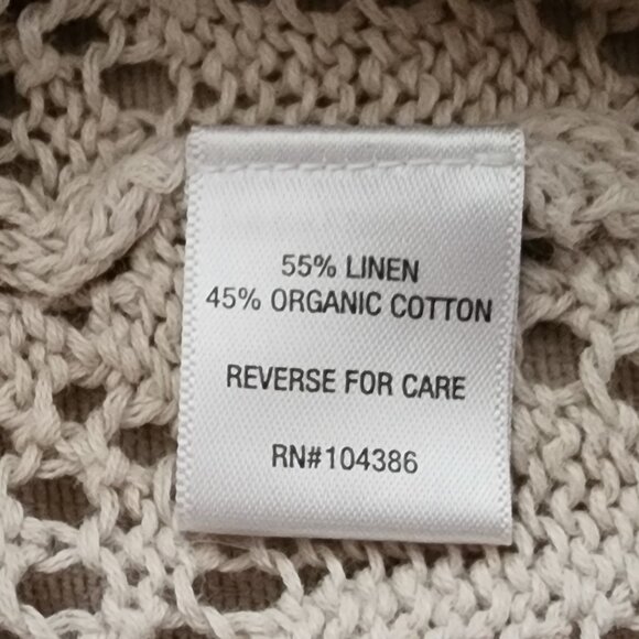 Garnet Hill Linen & Organic Cotton Pullover Sweater Size Small Ivory Cream Knit - Picture 7 of 7